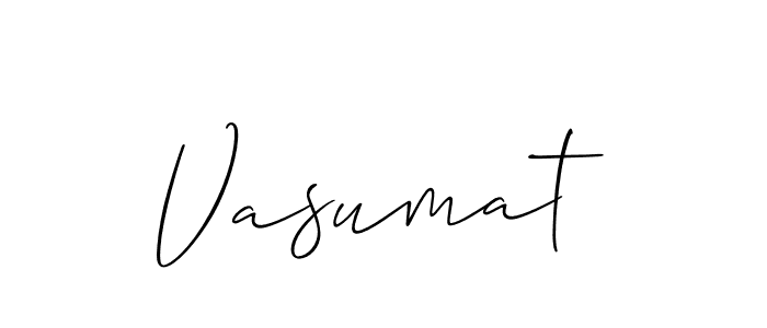 Create a beautiful signature design for name Vasumat. With this signature (Allison_Script) fonts, you can make a handwritten signature for free. Vasumat signature style 2 images and pictures png