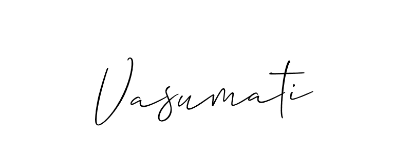 It looks lik you need a new signature style for name Vasumati. Design unique handwritten (Allison_Script) signature with our free signature maker in just a few clicks. Vasumati signature style 2 images and pictures png