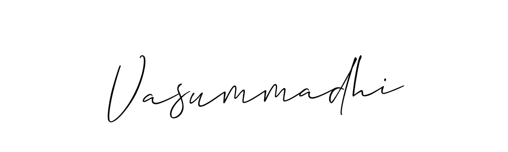 How to make Vasummadhi signature? Allison_Script is a professional autograph style. Create handwritten signature for Vasummadhi name. Vasummadhi signature style 2 images and pictures png