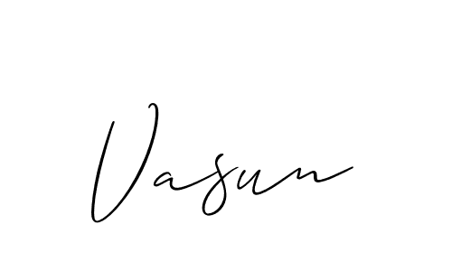 Similarly Allison_Script is the best handwritten signature design. Signature creator online .You can use it as an online autograph creator for name Vasun. Vasun signature style 2 images and pictures png