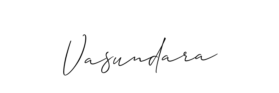 Make a beautiful signature design for name Vasundara. With this signature (Allison_Script) style, you can create a handwritten signature for free. Vasundara signature style 2 images and pictures png