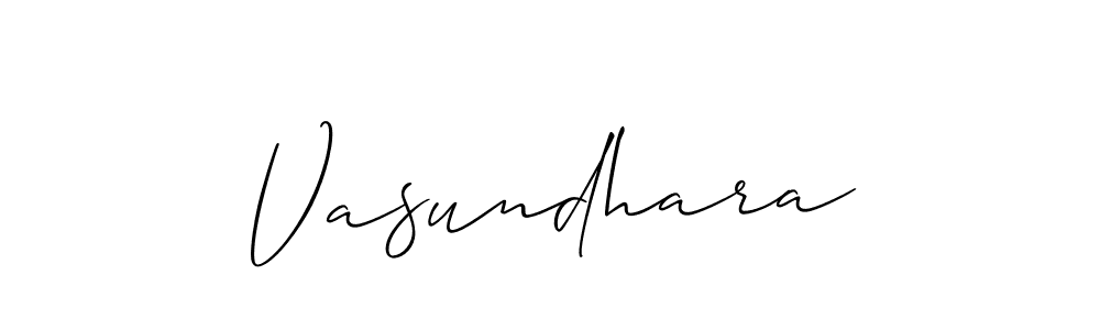 Make a beautiful signature design for name Vasundhara. With this signature (Allison_Script) style, you can create a handwritten signature for free. Vasundhara signature style 2 images and pictures png