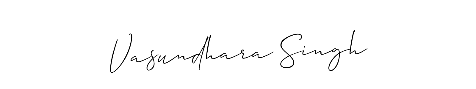 How to make Vasundhara Singh signature? Allison_Script is a professional autograph style. Create handwritten signature for Vasundhara Singh name. Vasundhara Singh signature style 2 images and pictures png