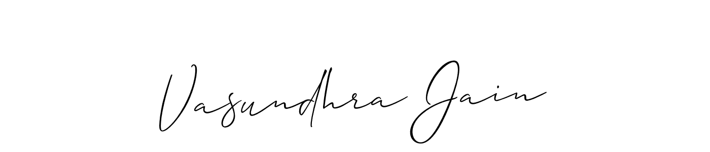 Also we have Vasundhra Jain name is the best signature style. Create professional handwritten signature collection using Allison_Script autograph style. Vasundhra Jain signature style 2 images and pictures png