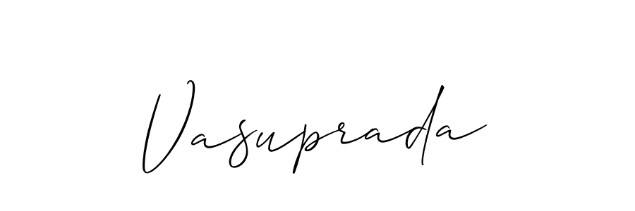It looks lik you need a new signature style for name Vasuprada. Design unique handwritten (Allison_Script) signature with our free signature maker in just a few clicks. Vasuprada signature style 2 images and pictures png