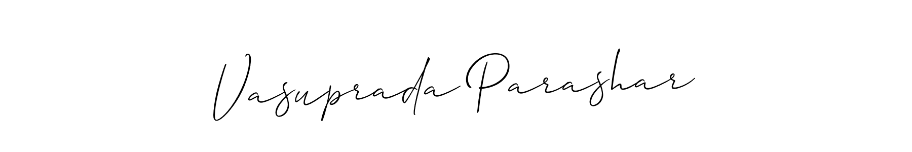 You should practise on your own different ways (Allison_Script) to write your name (Vasuprada Parashar) in signature. don't let someone else do it for you. Vasuprada Parashar signature style 2 images and pictures png