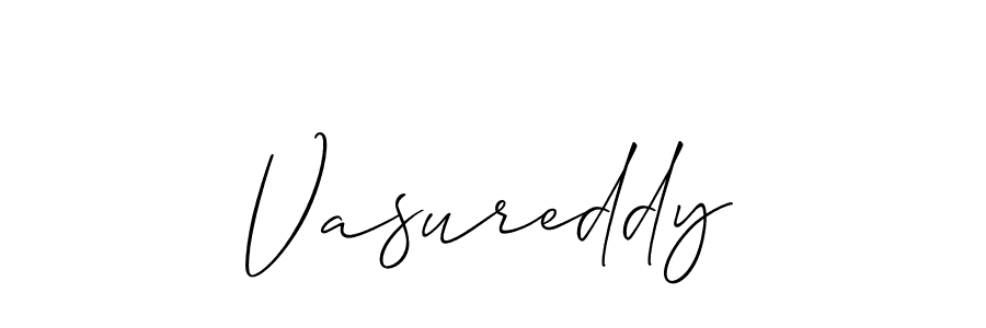 Use a signature maker to create a handwritten signature online. With this signature software, you can design (Allison_Script) your own signature for name Vasureddy. Vasureddy signature style 2 images and pictures png