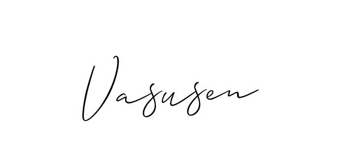 Use a signature maker to create a handwritten signature online. With this signature software, you can design (Allison_Script) your own signature for name Vasusen. Vasusen signature style 2 images and pictures png