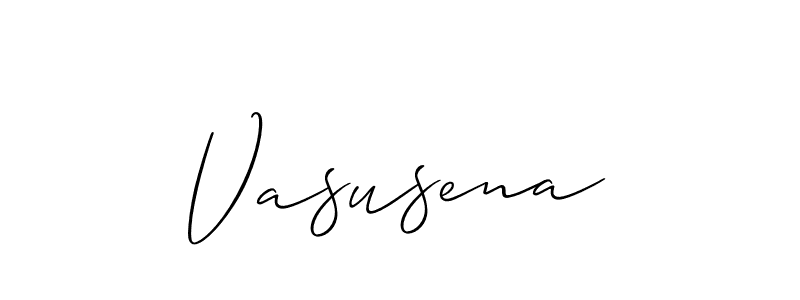 Allison_Script is a professional signature style that is perfect for those who want to add a touch of class to their signature. It is also a great choice for those who want to make their signature more unique. Get Vasusena name to fancy signature for free. Vasusena signature style 2 images and pictures png