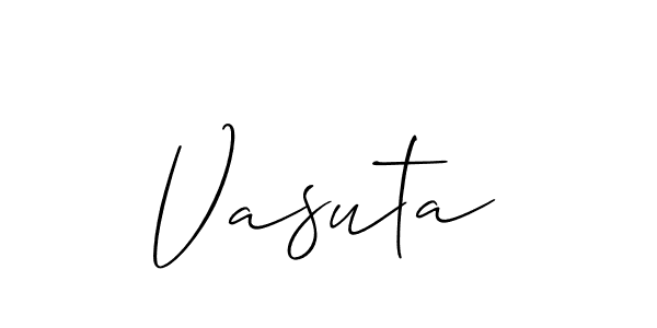 It looks lik you need a new signature style for name Vasuta. Design unique handwritten (Allison_Script) signature with our free signature maker in just a few clicks. Vasuta signature style 2 images and pictures png