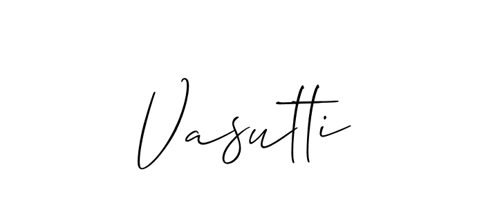 Use a signature maker to create a handwritten signature online. With this signature software, you can design (Allison_Script) your own signature for name Vasutti. Vasutti signature style 2 images and pictures png