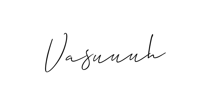 Allison_Script is a professional signature style that is perfect for those who want to add a touch of class to their signature. It is also a great choice for those who want to make their signature more unique. Get Vasuuuh name to fancy signature for free. Vasuuuh signature style 2 images and pictures png
