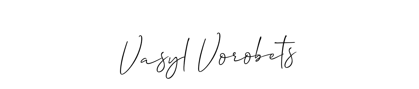 Vasyl Vorobets stylish signature style. Best Handwritten Sign (Allison_Script) for my name. Handwritten Signature Collection Ideas for my name Vasyl Vorobets. Vasyl Vorobets signature style 2 images and pictures png