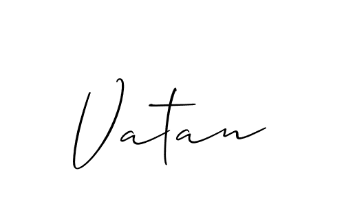 Use a signature maker to create a handwritten signature online. With this signature software, you can design (Allison_Script) your own signature for name Vatan. Vatan signature style 2 images and pictures png