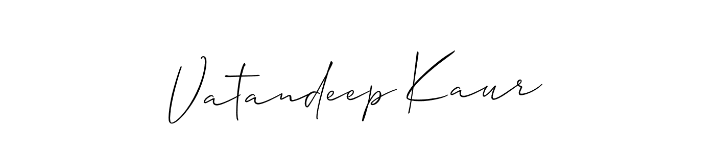 You should practise on your own different ways (Allison_Script) to write your name (Vatandeep Kaur) in signature. don't let someone else do it for you. Vatandeep Kaur signature style 2 images and pictures png