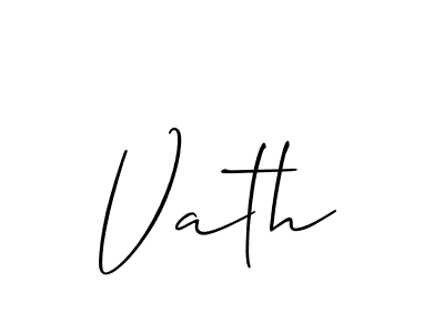 The best way (Allison_Script) to make a short signature is to pick only two or three words in your name. The name Vath include a total of six letters. For converting this name. Vath signature style 2 images and pictures png
