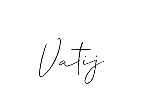 Similarly Allison_Script is the best handwritten signature design. Signature creator online .You can use it as an online autograph creator for name Vatij. Vatij signature style 2 images and pictures png