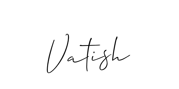 Make a beautiful signature design for name Vatish. With this signature (Allison_Script) style, you can create a handwritten signature for free. Vatish signature style 2 images and pictures png