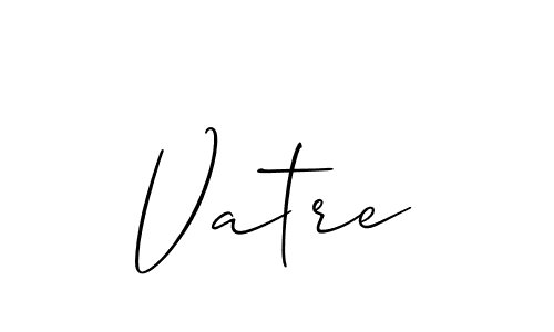 How to make Vatre name signature. Use Allison_Script style for creating short signs online. This is the latest handwritten sign. Vatre signature style 2 images and pictures png