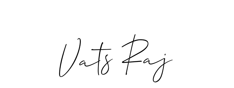 Make a beautiful signature design for name Vats Raj. With this signature (Allison_Script) style, you can create a handwritten signature for free. Vats Raj signature style 2 images and pictures png