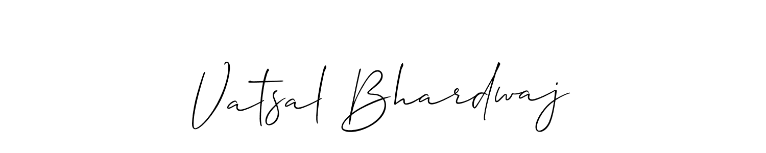 This is the best signature style for the Vatsal Bhardwaj name. Also you like these signature font (Allison_Script). Mix name signature. Vatsal Bhardwaj signature style 2 images and pictures png
