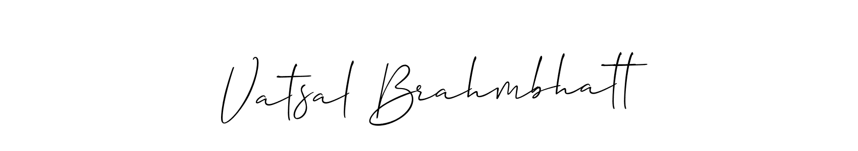 The best way (Allison_Script) to make a short signature is to pick only two or three words in your name. The name Vatsal Brahmbhatt include a total of six letters. For converting this name. Vatsal Brahmbhatt signature style 2 images and pictures png