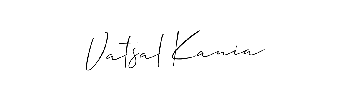 Vatsal Kania stylish signature style. Best Handwritten Sign (Allison_Script) for my name. Handwritten Signature Collection Ideas for my name Vatsal Kania. Vatsal Kania signature style 2 images and pictures png