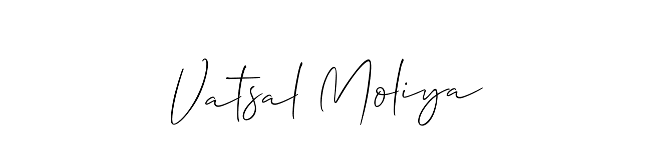 if you are searching for the best signature style for your name Vatsal Moliya. so please give up your signature search. here we have designed multiple signature styles  using Allison_Script. Vatsal Moliya signature style 2 images and pictures png