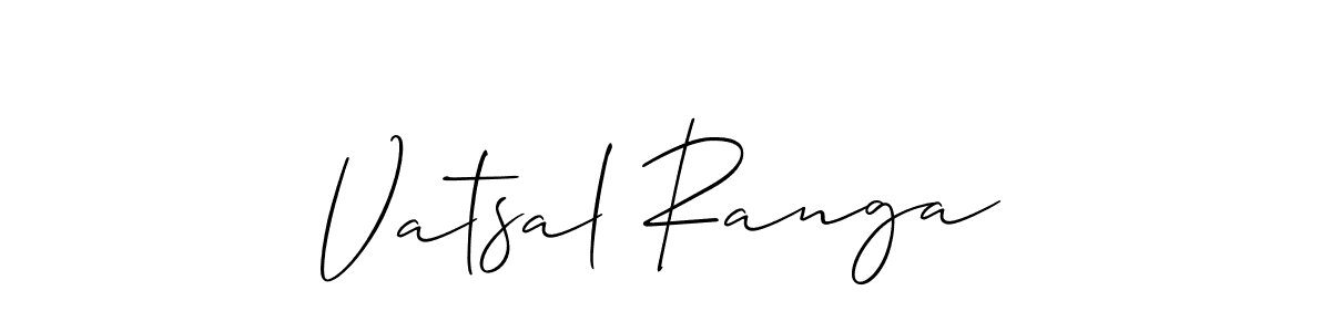 Use a signature maker to create a handwritten signature online. With this signature software, you can design (Allison_Script) your own signature for name Vatsal Ranga. Vatsal Ranga signature style 2 images and pictures png