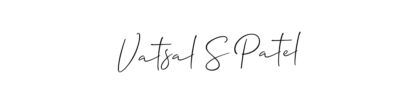 Make a beautiful signature design for name Vatsal S Patel. With this signature (Allison_Script) style, you can create a handwritten signature for free. Vatsal S Patel signature style 2 images and pictures png