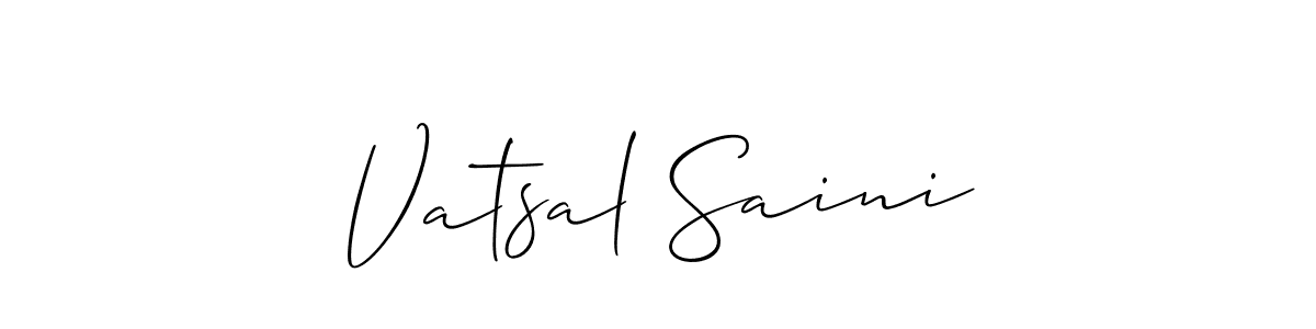 Make a beautiful signature design for name Vatsal Saini. With this signature (Allison_Script) style, you can create a handwritten signature for free. Vatsal Saini signature style 2 images and pictures png
