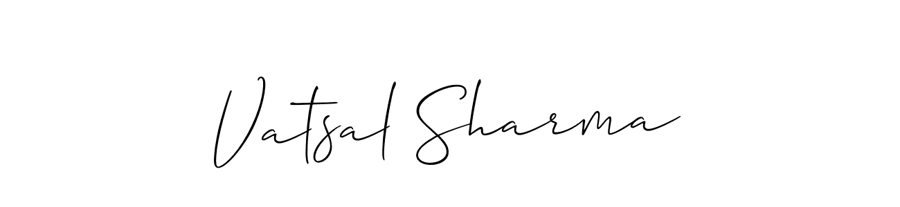 Create a beautiful signature design for name Vatsal Sharma. With this signature (Allison_Script) fonts, you can make a handwritten signature for free. Vatsal Sharma signature style 2 images and pictures png