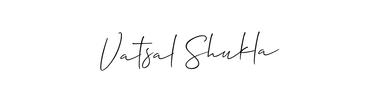 How to make Vatsal Shukla name signature. Use Allison_Script style for creating short signs online. This is the latest handwritten sign. Vatsal Shukla signature style 2 images and pictures png