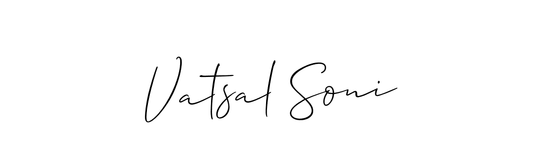 Vatsal Soni stylish signature style. Best Handwritten Sign (Allison_Script) for my name. Handwritten Signature Collection Ideas for my name Vatsal Soni. Vatsal Soni signature style 2 images and pictures png