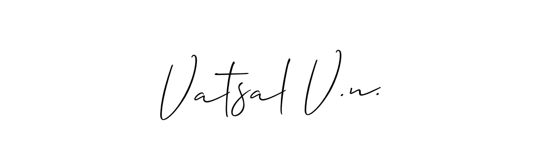 Make a beautiful signature design for name Vatsal V.n.. With this signature (Allison_Script) style, you can create a handwritten signature for free. Vatsal V.n. signature style 2 images and pictures png