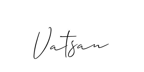 Allison_Script is a professional signature style that is perfect for those who want to add a touch of class to their signature. It is also a great choice for those who want to make their signature more unique. Get Vatsan name to fancy signature for free. Vatsan signature style 2 images and pictures png