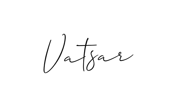 Create a beautiful signature design for name Vatsar. With this signature (Allison_Script) fonts, you can make a handwritten signature for free. Vatsar signature style 2 images and pictures png