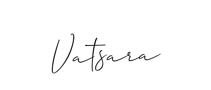 Use a signature maker to create a handwritten signature online. With this signature software, you can design (Allison_Script) your own signature for name Vatsara. Vatsara signature style 2 images and pictures png