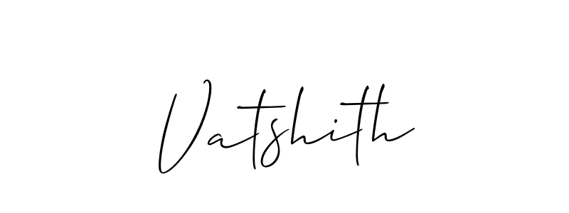 Allison_Script is a professional signature style that is perfect for those who want to add a touch of class to their signature. It is also a great choice for those who want to make their signature more unique. Get Vatshith name to fancy signature for free. Vatshith signature style 2 images and pictures png