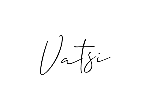 It looks lik you need a new signature style for name Vatsi. Design unique handwritten (Allison_Script) signature with our free signature maker in just a few clicks. Vatsi signature style 2 images and pictures png