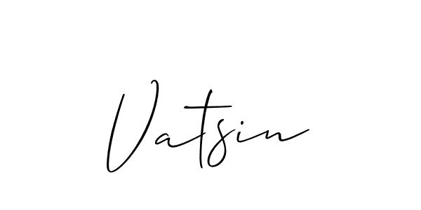 The best way (Allison_Script) to make a short signature is to pick only two or three words in your name. The name Vatsin include a total of six letters. For converting this name. Vatsin signature style 2 images and pictures png