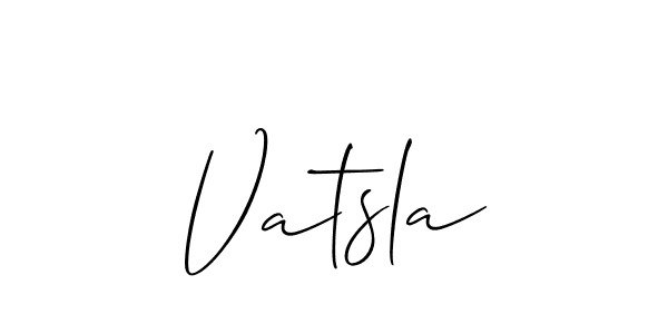 Create a beautiful signature design for name Vatsla. With this signature (Allison_Script) fonts, you can make a handwritten signature for free. Vatsla signature style 2 images and pictures png