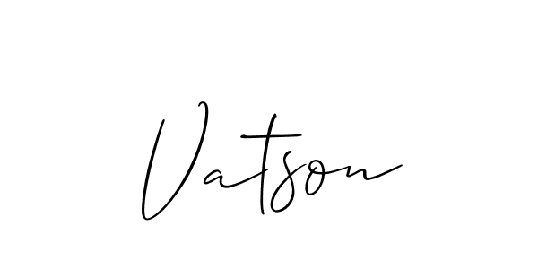 How to make Vatson signature? Allison_Script is a professional autograph style. Create handwritten signature for Vatson name. Vatson signature style 2 images and pictures png