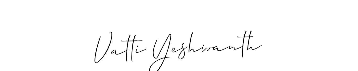 Use a signature maker to create a handwritten signature online. With this signature software, you can design (Allison_Script) your own signature for name Vatti Yeshwanth. Vatti Yeshwanth signature style 2 images and pictures png