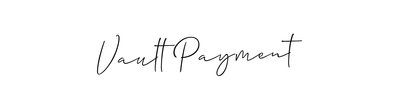 Use a signature maker to create a handwritten signature online. With this signature software, you can design (Allison_Script) your own signature for name Vault Payment. Vault Payment signature style 2 images and pictures png