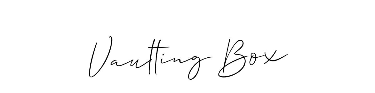 Use a signature maker to create a handwritten signature online. With this signature software, you can design (Allison_Script) your own signature for name Vaulting Box. Vaulting Box signature style 2 images and pictures png