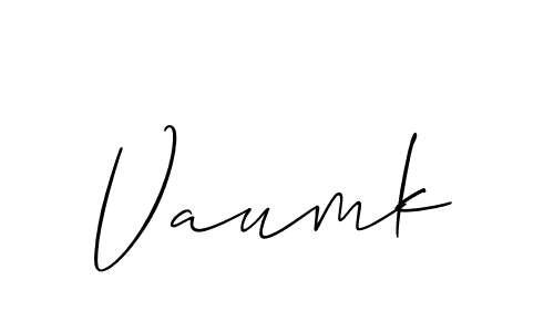 The best way (Allison_Script) to make a short signature is to pick only two or three words in your name. The name Vaumk include a total of six letters. For converting this name. Vaumk signature style 2 images and pictures png