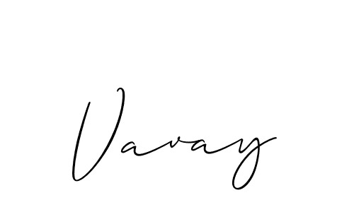 Use a signature maker to create a handwritten signature online. With this signature software, you can design (Allison_Script) your own signature for name Vavay. Vavay signature style 2 images and pictures png