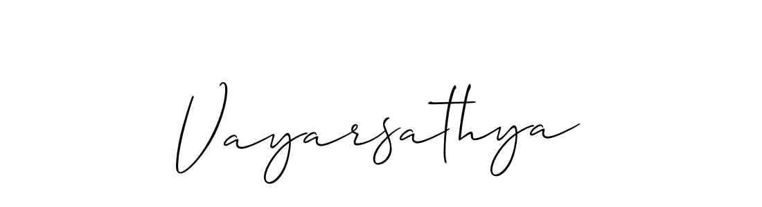 Design your own signature with our free online signature maker. With this signature software, you can create a handwritten (Allison_Script) signature for name Vayarsathya. Vayarsathya signature style 2 images and pictures png