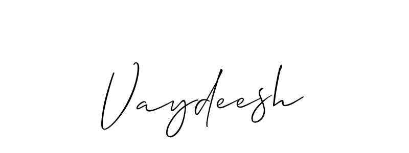 Create a beautiful signature design for name Vaydeesh. With this signature (Allison_Script) fonts, you can make a handwritten signature for free. Vaydeesh signature style 2 images and pictures png